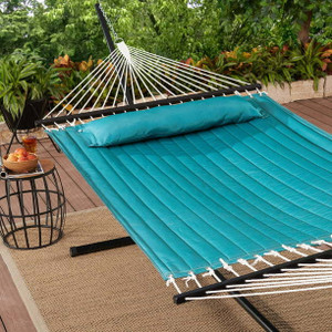 Camping Hammock Tree Straps Set with All Accessories, Quilted hammock with bolster pillow holds two adults Camping Hammock Tree Straps Set with All Accessories, Quilted hammock with bolster pillow holds two adults
