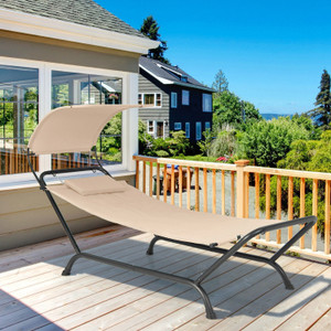 Patio Hanging Chaise Lounge Hammock Chair with Canopy Cushion Pillow and Storage Bag Patio Hanging Chaise Lounge Hammock Chair with Canopy Cushion Pillow and Storage Bag