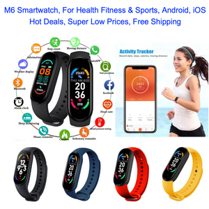 M6 Smart Bracelet Men Fitness Smart Wristband Women Sports Tracker Smart Watch Play Music Bracelet M6 Band For Adriod IOS