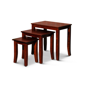 3-Piece Nesting Table Set; Cherry 3-Piece Nesting Table Set; Cherry