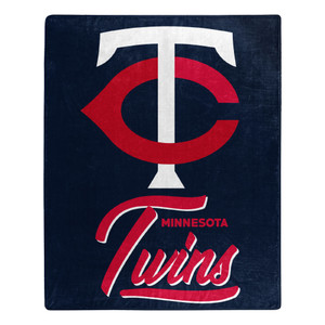 Twins OFFICIAL MLB "Signature" Raschel Throw Blanket; 50" x 60" Twins OFFICIAL MLB "Signature" Raschel Throw Blanket; 50" x 60"