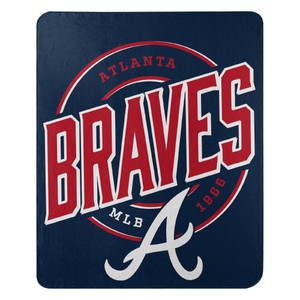 Braves OFFICIAL MLB "Campaign" Fleece Throw Blanket; 50" x 60" Braves OFFICIAL MLB "Campaign" Fleece Throw Blanket; 50" x 60"