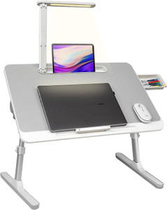 Lap Desk for Laptop, Portable Bed Table Desk, Laptop Desk with LED Light and Drawer, Adjustable Laptop Stand for Bed/Sofa/Study/Reading-White Lap Desk for Laptop, Portable Bed Table Desk, Laptop Desk with LED Light and Drawer, Adjustable Laptop Stand for Bed/Sofa/Study/Reading-White