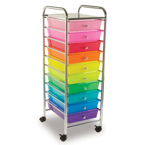Simply Tidy 10 Drawer Rolling Storage Cart Tower Organizer For Craft Office with 4 Universal Casters, Rainbow Simply Tidy 10 Drawer Rolling Storage Cart Tower Organizer For Craft Office with 4 Universal Casters, Rainbow