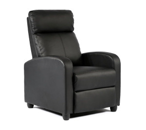FDW Wingback Recliner Chair PU Leather Single Modern Sofa Home Theater Seating for Living Room, Black FDW Wingback Recliner Chair PU Leather Single Modern Sofa Home Theater Seating for Living Room, Black
