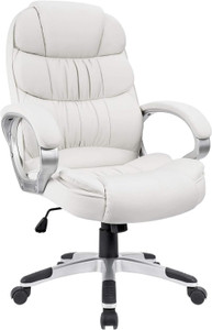 Homall Office Computer Desk Chair, High Back Ergonomic, PU Leather, Adjustable Height Swivel Task Chair with Padded Armrests and Lumbar Support, White Homall Office Computer Desk Chair, High Back Ergonomic, PU Leather, Adjustable Height Swivel Task Chair with Padded Armrests and Lumbar Support, White