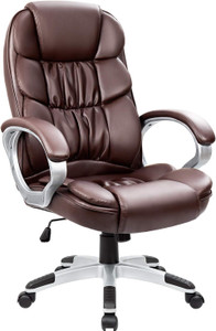 Homall Office Computer Desk Chair, High Back Ergonomic, PU Leather, Adjustable Height Swivel Task Chair with Padded Armrests and Lumbar Support, Brown Homall Office Computer Desk Chair, High Back Ergonomic, PU Leather, Adjustable Height Swivel Task Chair with Padded Armrests and Lumbar Support, Brown