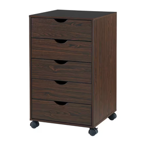 MAYKOOSH 5-Drawer Rolling Storage Cart, Organizer, Lateral File Cabinet, Brown Espresso MAYKOOSH 5-Drawer Rolling Storage Cart, Organizer, Lateral File Cabinet, Brown Espresso