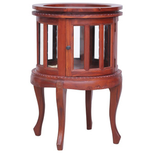 Vitrine Cabinet Brown 19.7"x19.7"x29.9" Solid Mahogany Wood Vitrine Cabinet Brown 19.7"x19.7"x29.9" Solid Mahogany Wood