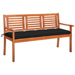 3-Seater Garden Bench with Cushion 59.1" Solid Eucalyptus Wood 3-Seater Garden Bench with Cushion 59.1" Solid Eucalyptus Wood