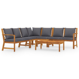 6 Piece Garden Lounge Set with Cushion Solid Acacia Wood 6 Piece Garden Lounge Set with Cushion Solid Acacia Wood
