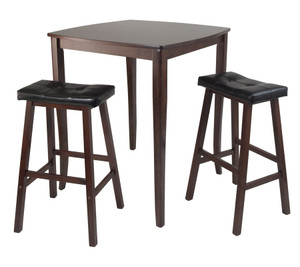 3-Pc Inglewood High/Pub Dining Table with Cushioned Saddle Stool 3-Pc Inglewood High/Pub Dining Table with Cushioned Saddle Stool