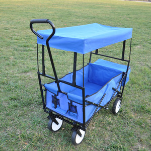 Garden Shopping Beach Cart folding wagon (Blue) Garden Shopping Beach Cart folding wagon (Blue)