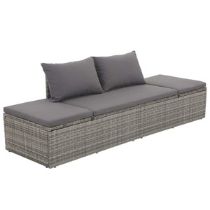 Garden Lounge Bed Gray 76.8"x23.6" Poly Rattan Garden Lounge Bed Gray 76.8"x23.6" Poly Rattan