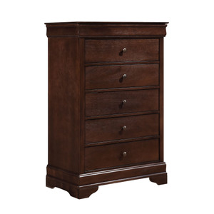 1pc Chest of Drawers Brown Cherry Finish Okume Veneer Bedroom Furniture 1pc Chest of Drawers Brown Cherry Finish Okume Veneer Bedroom Furniture