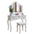 Tri-fold Mirror Dresser with Dressing Stool White--YS Tri-fold Mirror Dresser with Dressing Stool White--YS