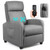 Recliner Sofa Wingback Chair with Massage Function, Grey