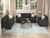 U_STYLE Polyester-blend 3 Pieces Sofa Set, Black