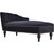 58" Velvet Chaise Lounge; Button Tufted Right Arm Facing Lounge Chair with Nailhead Trim & Solid Wood Legs for Living Room or Office;  Sleeper Lounge Sofa (Black)