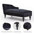 58" Velvet Chaise Lounge; Button Tufted Right Arm Facing Lounge Chair with Nailhead Trim & Solid Wood Legs for Living Room or Office;  Sleeper Lounge Sofa (Black)