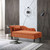 60&quot; Velvet Multifunctional Storage Chaise Lounge Buttons Tufted Nailhead Trimmed Solid Wood Legs with 1 Pillow; Orange
