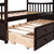 Twin size Wooden House Bed with Trundle and 3 Storage Drawers