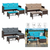 3 Pieces Outdoor Patio Corner Rattan L-Shape Sofa Set, Turquoise, Beige, Gray