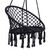 Black Swing Hammock Chair Macrame Swing Max Load 330 lbs Hanging Cotton Rope Hammock Swing Chair for Indoor and Outdoor