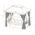 8.9 Ft. W x 5.9 Ft. D Outdoor Gazebo with Convertible Swing Bench  Double Roof Soft Canopy Garden Backyard Gazebo with Mosquito Netting Suitable for Lawn Garden Backyard 8.9 Ft. W x 5.9 Ft. D Outdoor Gazebo with Convertible Swing Bench  Double Roof Soft Canopy Garden Backyard Gazebo with Mosquito Netting Suitable for Lawn Garden Backyard