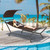 Patio Hanging Chaise Lounge Hammock Chair with Canopy Cushion Pillow and Storage Bag