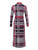 Bodycon Plaid V-neck Dress Without Belt, Elegant Long Sleeve Dress For Spring & Fall, Women's Clothing