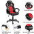 Adjustable Swivel Artificial Leather Gaming Chair, Red Adjustable Swivel Artificial Leather Gaming Chair, Red