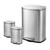 Rectangular Step Garbage Can 3 Piece Combo, 13.2 gal , Two 1.3 gal, Stainless Steel Rectangular Step Garbage Can 3 Piece Combo, 13.2 gal , Two 1.3 gal, Stainless Steel