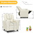 Children PU Leather Recliner Chair with Front Footrest, Beige