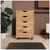 MAYKOOSH 5-Drawer Rolling Storage Cart, Organizer, Lateral File Cabinet, Brown Natural Wood