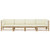 4 Piece Garden Lounge Set with Cream White Cushions Bamboo