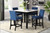 Faux Marble Counter Dining Table with Four Chairs, Blue Faux Marble Counter Dining Table with Four Chairs, Blue