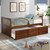 Captain's Bed Twin Daybed with Trundle Bed and Storage Drawers, Walnut