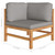 3-Seater Patio Sofa with Gray Cushions Solid Teak Wood 3-Seater Patio Sofa with Gray Cushions Solid Teak Wood