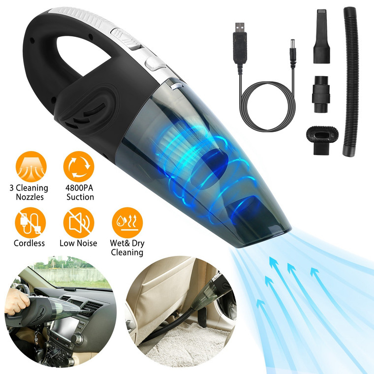 Car and Home Handheld Vacuum Cleaner Cordless Rechargeable Strong Suction Portable