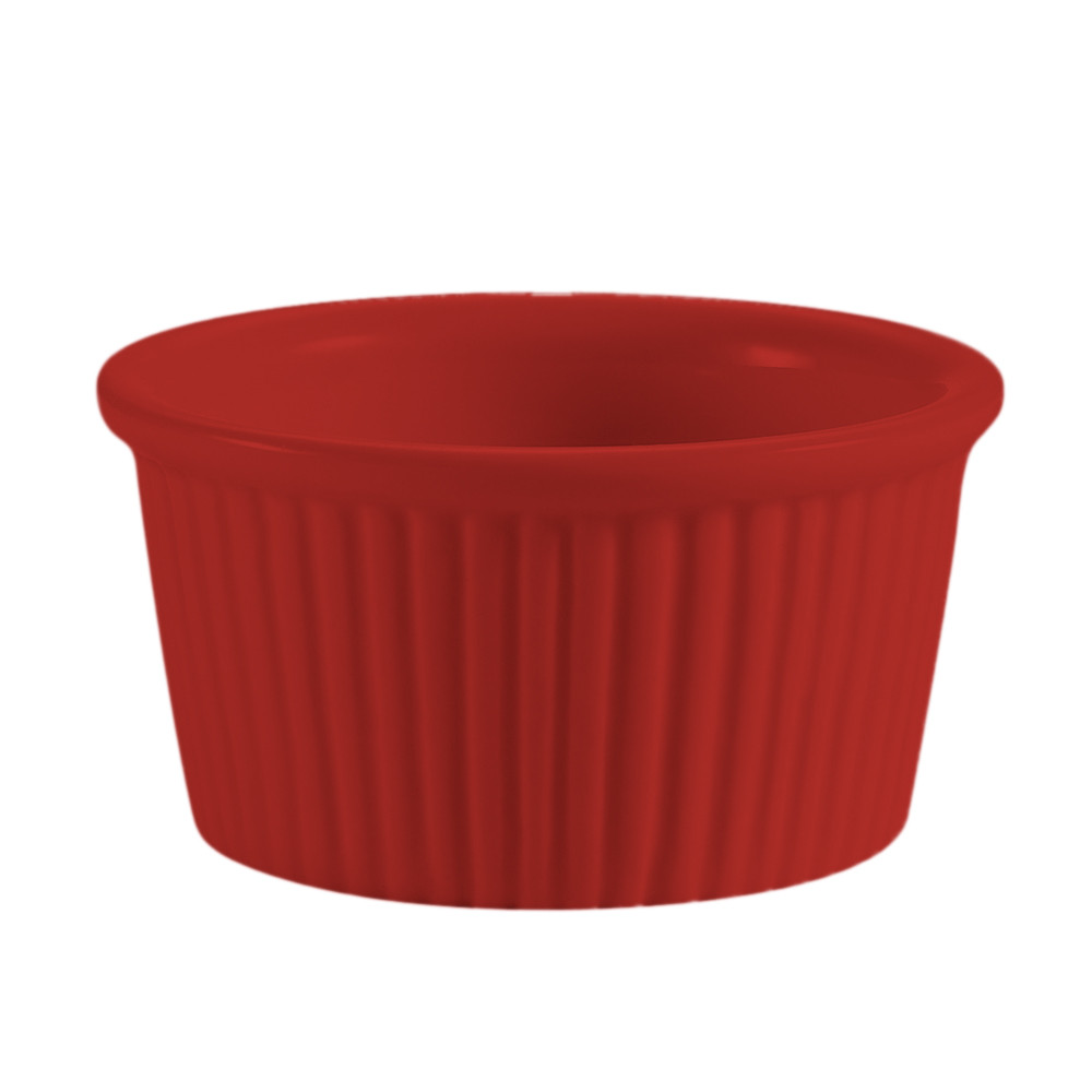 Red Rocqgroup Ramekin Ramekin Fluted Red 3oz 3