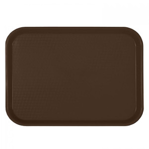 12" x 16-1/4" x 7/8", Fast Food Tray, Rectangular, Brown Color - 1/case