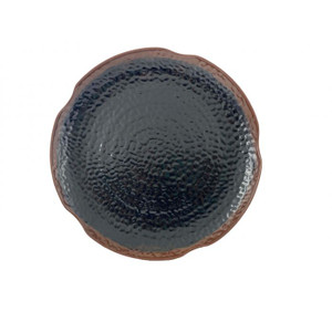 14" Diameter x 1-3/4" Height, Lotus Shape Plate, Tenmoku Dinnerware - 12/case