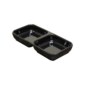 4 oz, 6" x 3", Twin Sauce Dish, Classic Black Dinnerware - 12/case