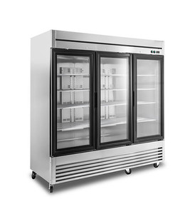 VR-72G3 - Bottom Mount (3) Glass Door Refrigerator Dimensions: 81 1/8" x 31 1/2" x 82"