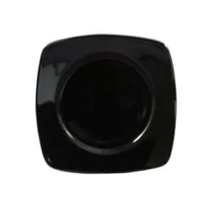 Color Stoneware Round In Square Plate Black 6 7/8" - 3dz/case