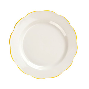American White Stoneware Plate #10 Gold Band 10 3/4" - 1dz/case