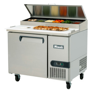 Migali Industries C-PP44-HC 44 Inch Refrigerated Counter Pizza Prep Table 14 Cu Ft