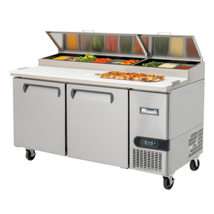 Migali Industries C-PP67-HC 67 Inch Stainless Steel Refrigerated Counter Pizza Prep Table