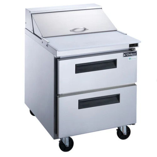 29" 2-Drawer Commercial Food Prep Table Refrigerator in Stainless Steel